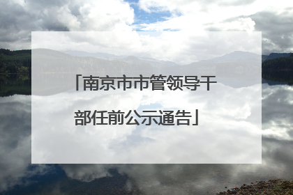南京市市管领导干部任前公示通告
